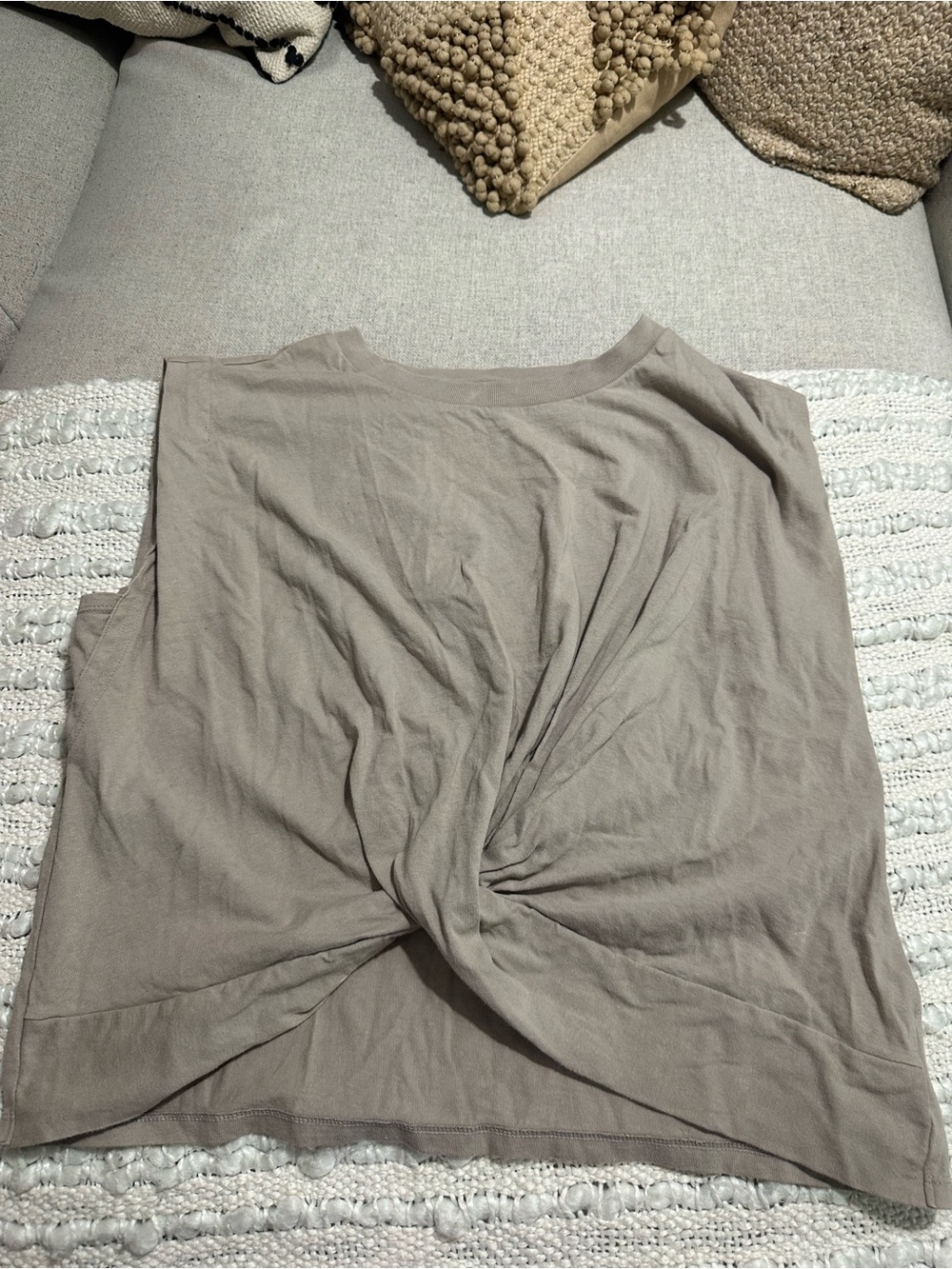 GAP Women's Twist-Front Tank Top - Taupe